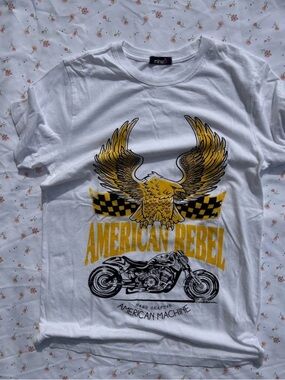 White "American Rebel" Graphic Tee